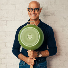 Stanley Tucci™ Ceramic Nonstick 8", 10" and 12" Frypan Set | Tuscan Olive