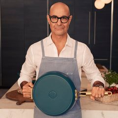Stanley Tucci™ Ceramic Nonstick 12" Frypan with Lid | Venetian Teal