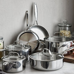 Valencia Pro Stainless Steel Uncoated 10-Piece Cookware Set