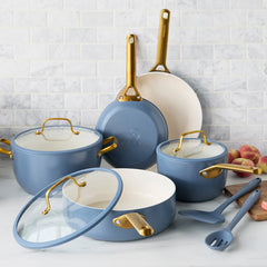Reserve Pro Ceramic Nonstick 10-Piece Cookware Set | Ocean