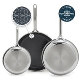 Spectra Thermobond Hybrid Ceramic Nonstick 8", 10" and 12" Frypan Set