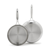 Valencia Pro Stainless Steel Uncoated 10" and 12" Frypan Set