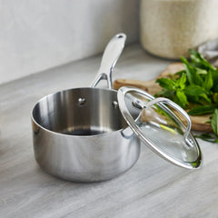 Valencia Pro Stainless Steel Uncoated 1.6-Quart Saucepan with Lid