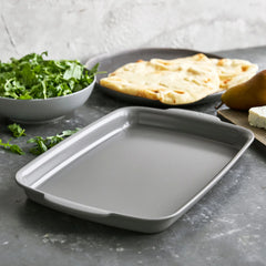 Premiere Ovenware Ceramic Nonstick 2-Piece 13" x 9"  Quarter Sheet Pan Set | Gray