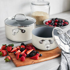 Valencia Pro Ceramic Nonstick 19-Piece Cookware Set | Cream