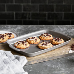 Premiere Ovenware Ceramic Nonstick 2-Piece 13" x 9"  Quarter Sheet Pan Set | Gray