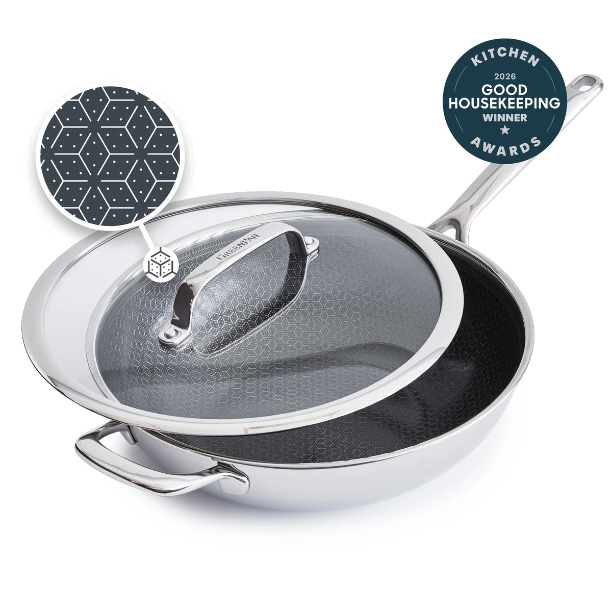 Spectra Thermobond Hybrid Ceramic Nonstick 12" Wok with Lid
