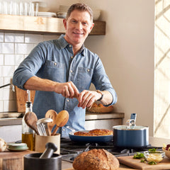 Bobby Flay by GreenPan Professional Ceramic Nonstick 16-Piece Cookware Set | Oxford Blue