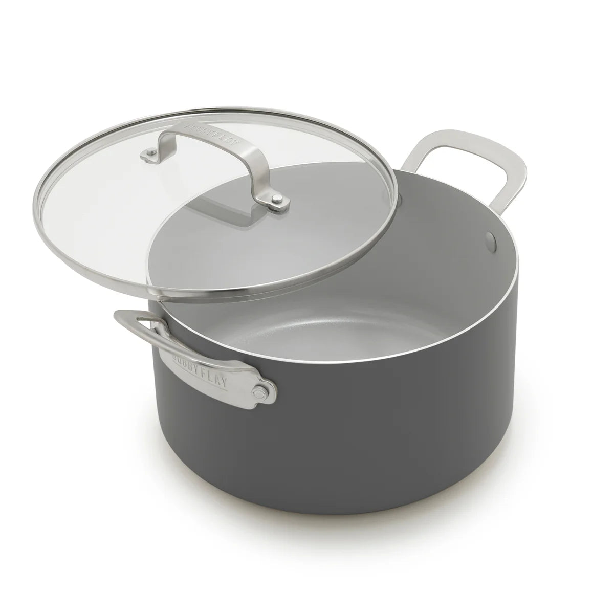 Bobby Flay by GreenPan Professional Ceramic Nonstick 6-Quart Stockpot with Lid | Graphite